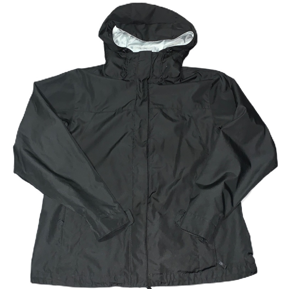 CS Black Jacket L Windbreaker Hooded Performance Wear Lightweight Packable